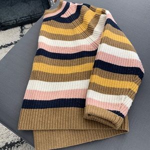 Madewell Striped Tilden Pullover Sweater (M)